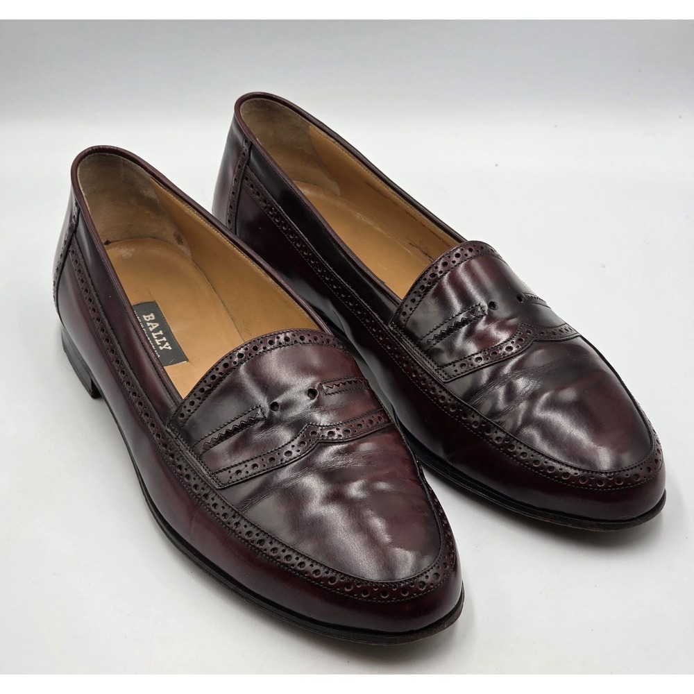 Bally David Mens 10.5D Black Leather Dress Oxford Shoes Made in Switzerland